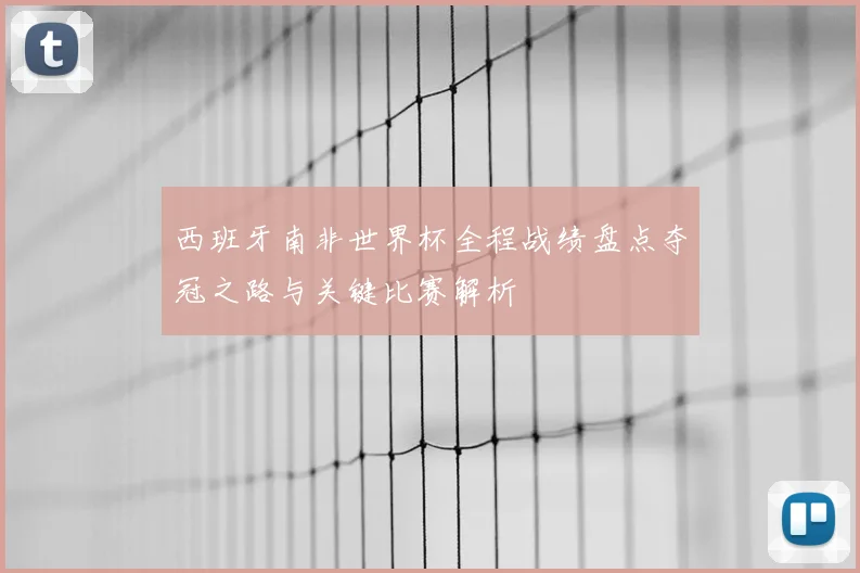 西班牙南非世界杯全程战绩盘点夺冠之路与关键比赛解析